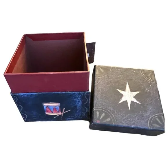 Vtg BOB'S BOXES Primitive Colors Nativity 3 Folk Art NESTING BOXES Angel, Dove - Picture 12 of 16